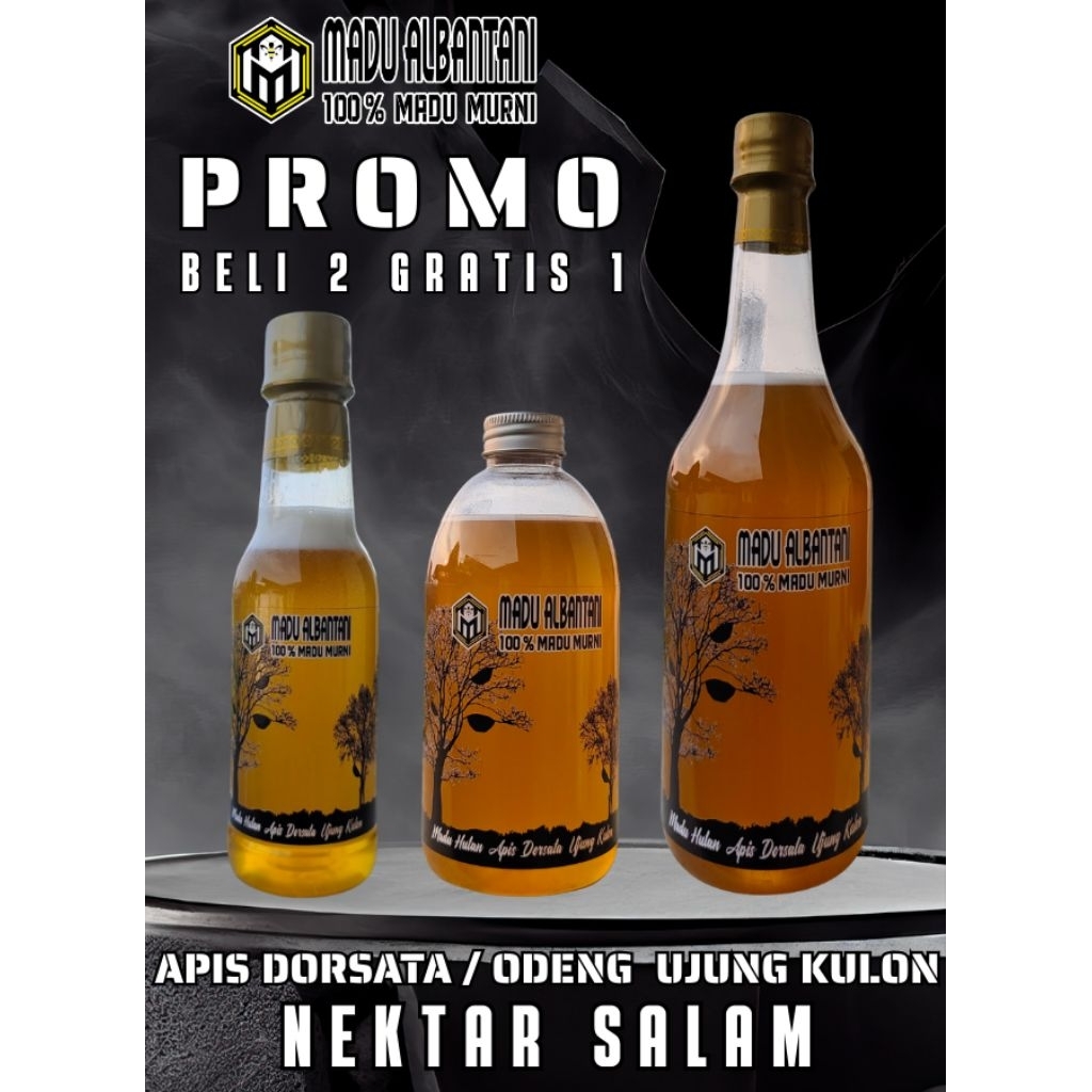 

BELI 2 GRATIS 1 RAW HONEY Madu Odeng / Apis Dorsata/ Sialang / Tawon Gung Ujung Kulon Nektar Salam MADU MURNI 100%