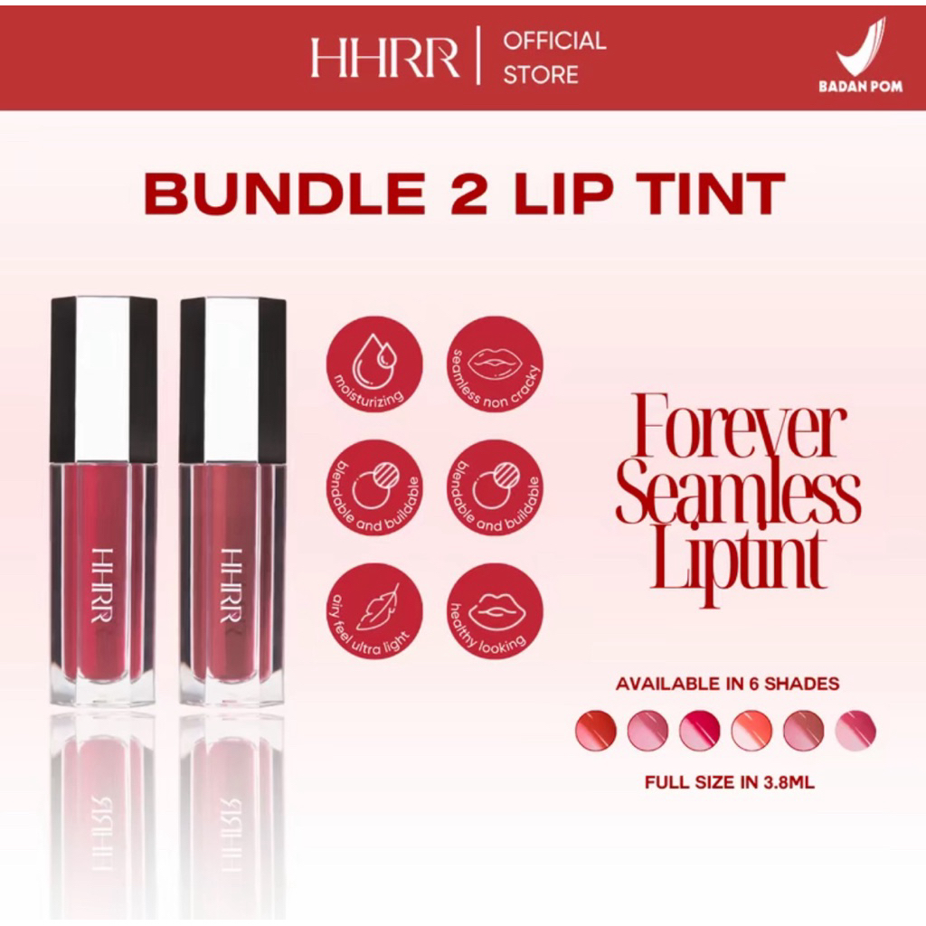 HHRR - Bundling 2 Forever Seamless Lip Tint | Anti Bibir Kering | Ultra Moist | Melembabkan | Ringan