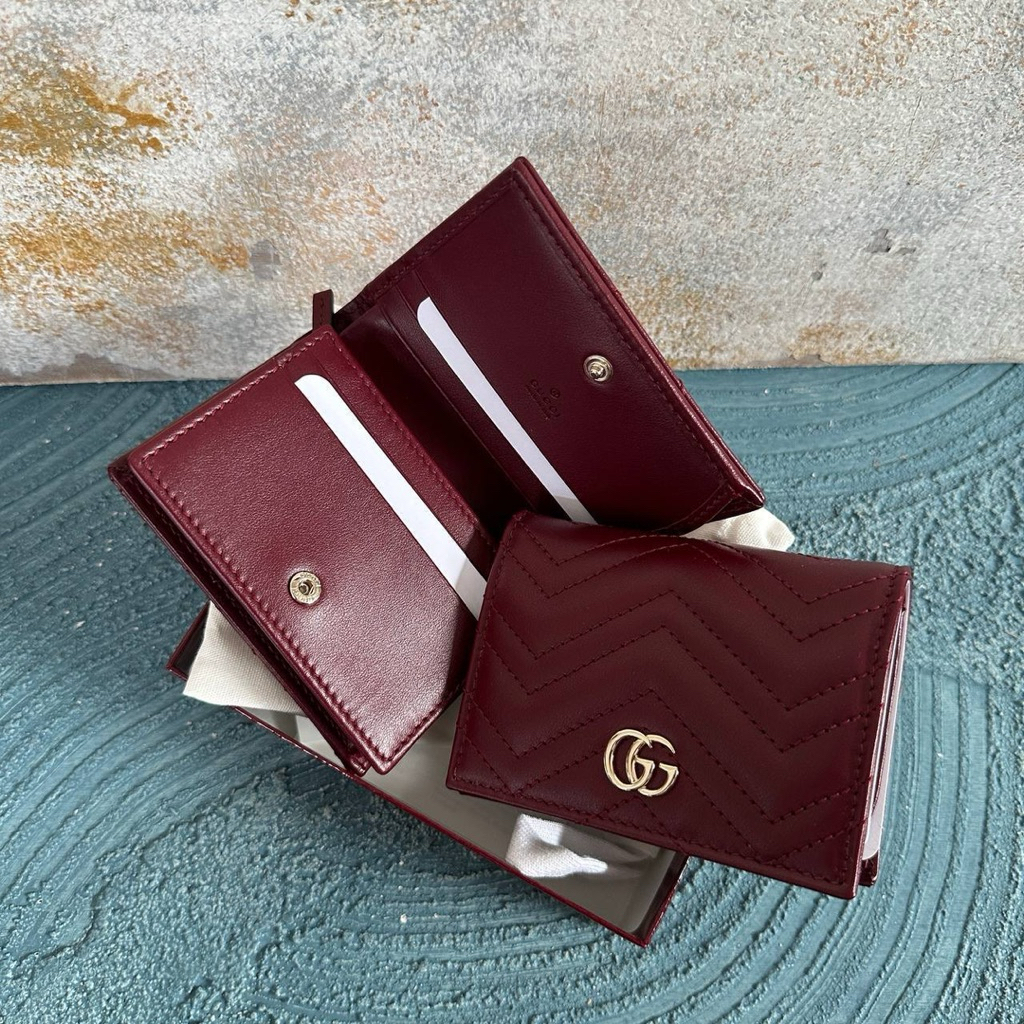 GUCCI MARMONT COMPACT WALLET WINE