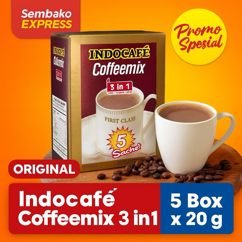 

Indocafe Coffeemix 3 in 1 Box 5 Sachet x 20g – Kopi Instan Praktis & Nikmat