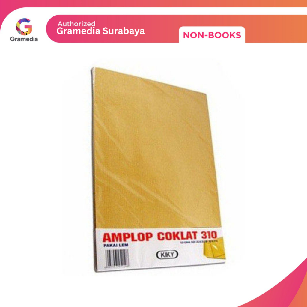 

Gramedia Surabaya - KIKY AMPLOP COKLAT LEM 310 125GR /10PCS