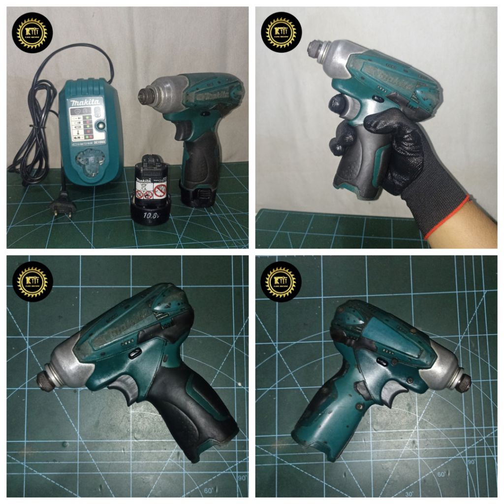 Impact driver cordless Makita TD090 TD 090 mesin bor obeng hex drive baterai 10.8V / 10.8 Volt