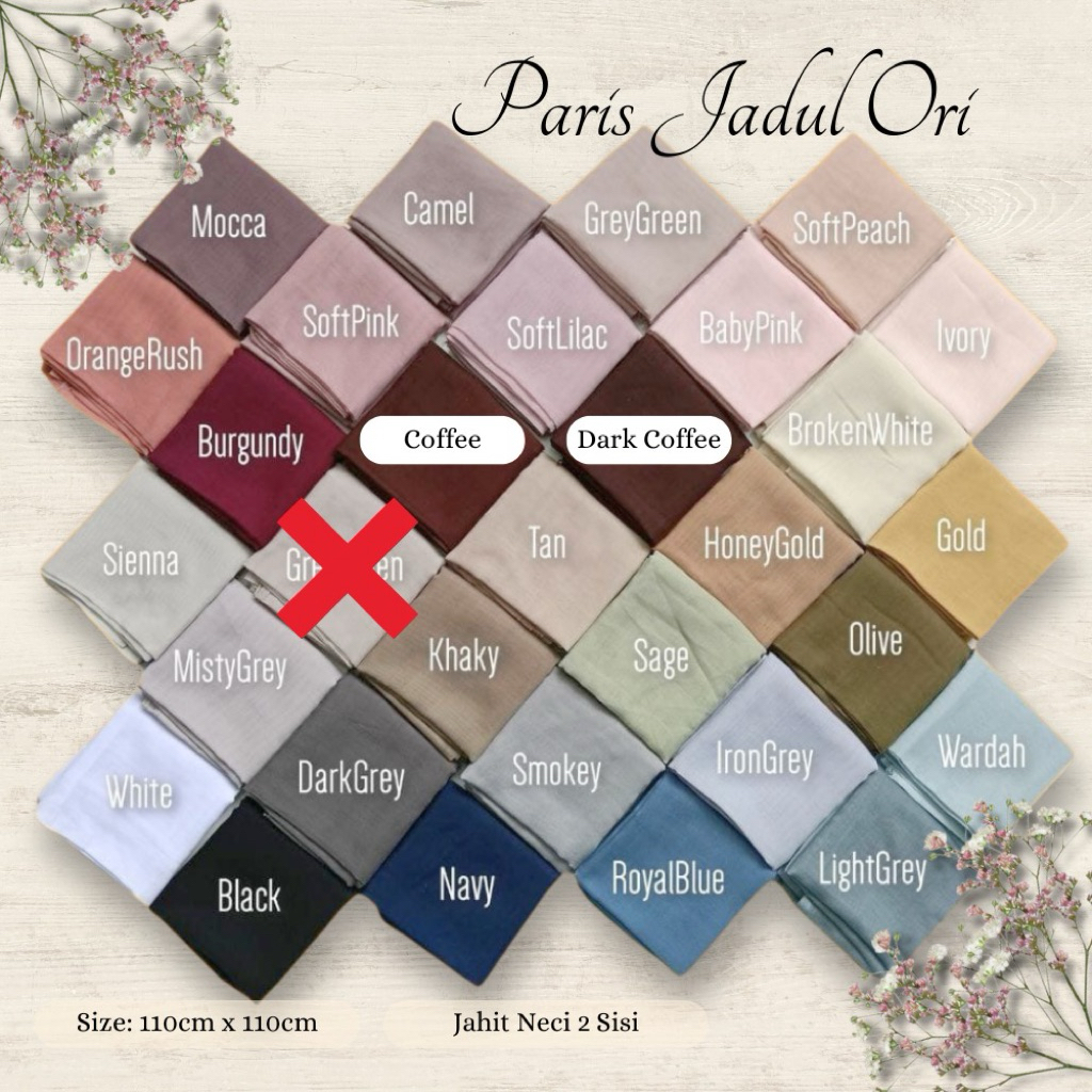 Hijab Paris Premium Kerudung segi Empat Hijab Paris Jadul  Segi Empat Hijab Paris Warna Warni