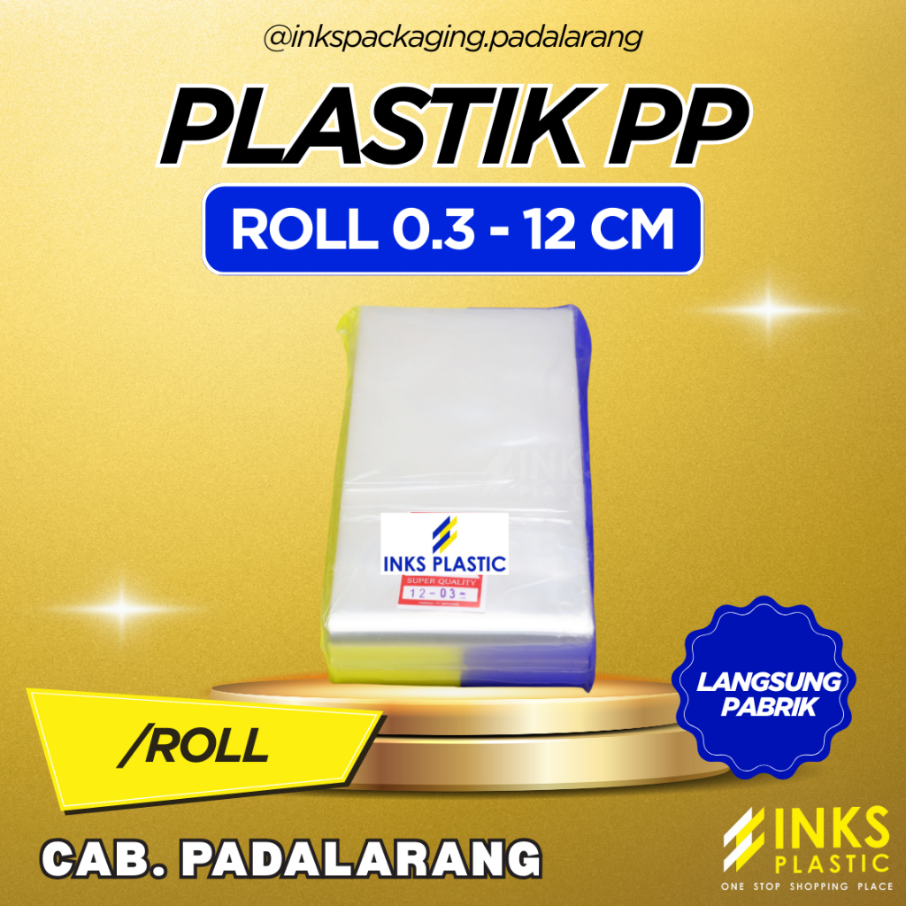 PLASTIK PP ROLL TEBAL 0.3 CM LEBAR 12 CM PER ROLL