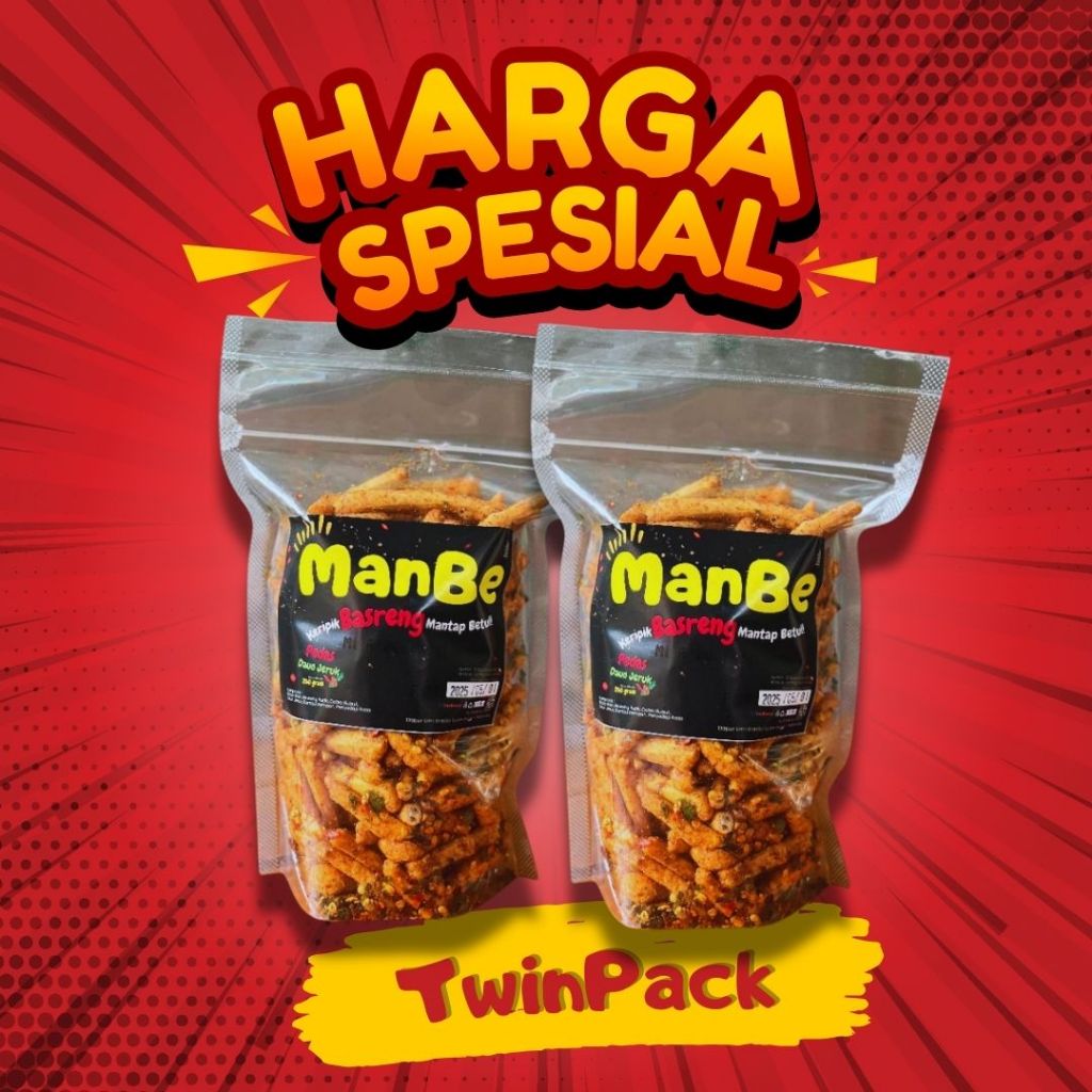 

NgemlYuk - 500gr TwinPack Basreng Pedas Daun Jeruk - Renyah dan Gurih untuk Ngemil by MANBE - Basreng Kemasan Pouch - Basreng Kemasan Standing - Basreng Kemasan Ziplock - basreng kemasan pouch daun jeruk
