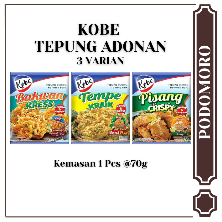 

KOBE Tepung Adonan Bakwan Kress / Tempe Kriuk / Pisang Crispy - 1 Pack isi 70g