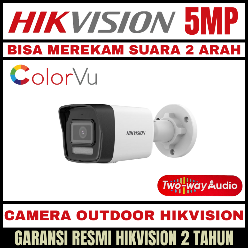 camera cctv hikvision 5mp outdoor colorvu audio two way suara dua arah kamera cctv