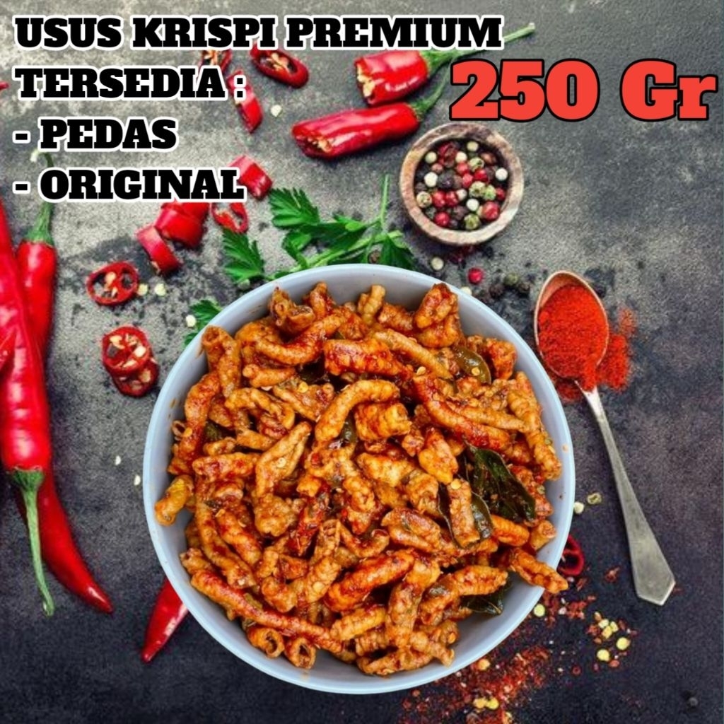 

KIPIK USUS AYAM CRISPY PEDAS DAN ORIGINAL KEMASAN 1/4 KG (250 GR)