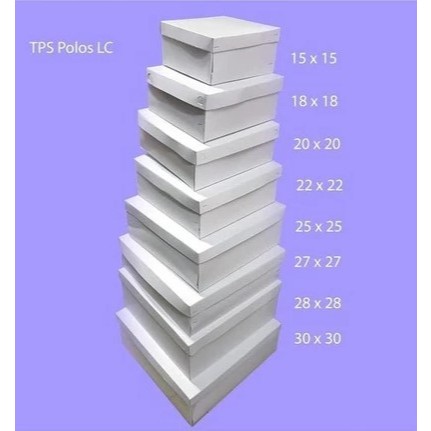 Dus Kotak Nasi Tebal Box Kue Cake Katering Ukuran 18x18 20x20 22x22 Polos Motif Putih Cokelat Merah