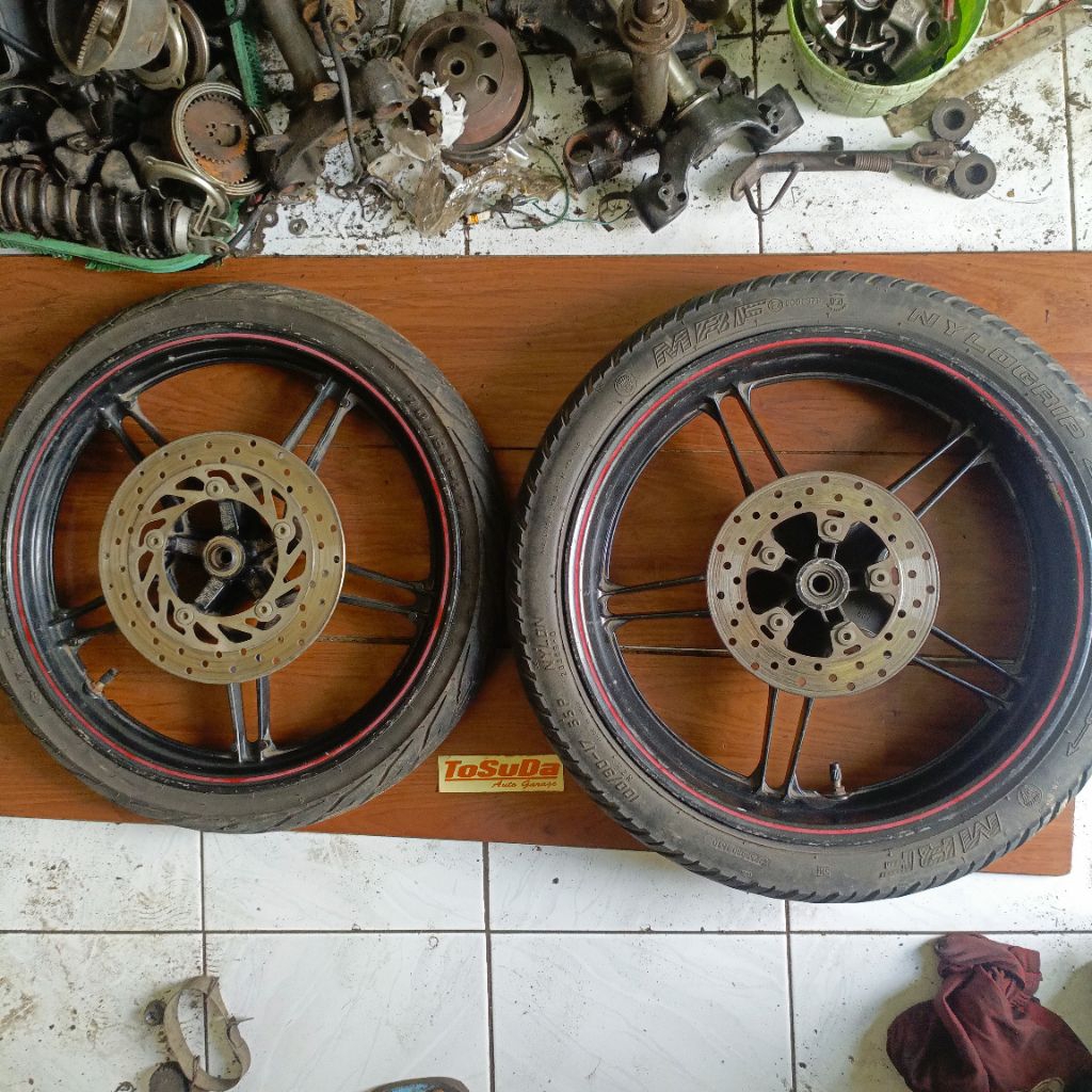 velg velk set depan belakang set piringan tapak lebar TANPA BAN ori yamaha mxking mx king 150 pnp xa