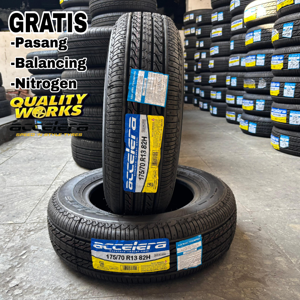BAN ACCELERA ECOPLUSH 175 70 R13 TUBLLES - BAN MOBIL RING 13 UKURAN 175/70 R13