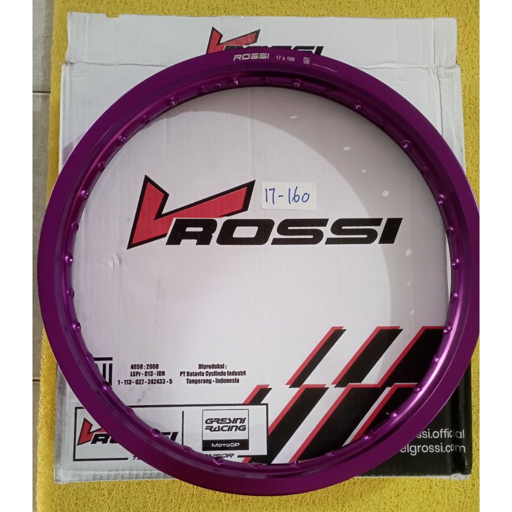 Lingkar V rossi 17 160 ungu Velg jari jari Veleg motor Original VROSSI Supra x fit 125 grand Karisma