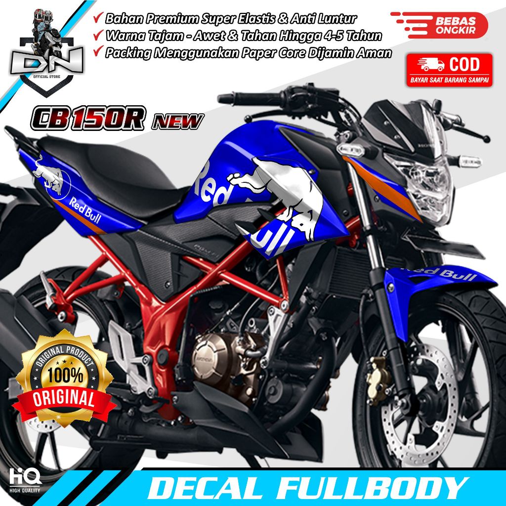 Sticker Decal Fullbody Variasi Lis Motor CB150R New Motif Red Bull