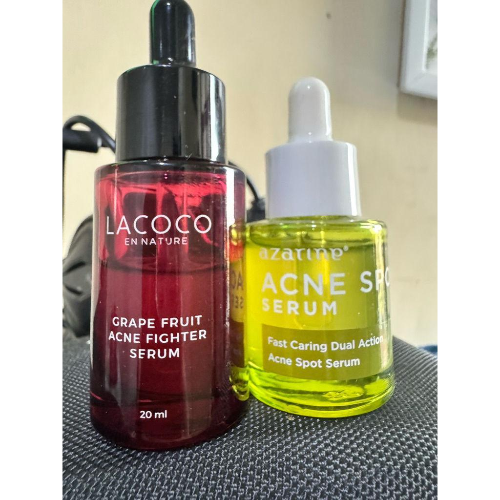 preloved skincare,serum lacoco grape fruit acne fighter/serum acne azarine/day cream daviena/night c