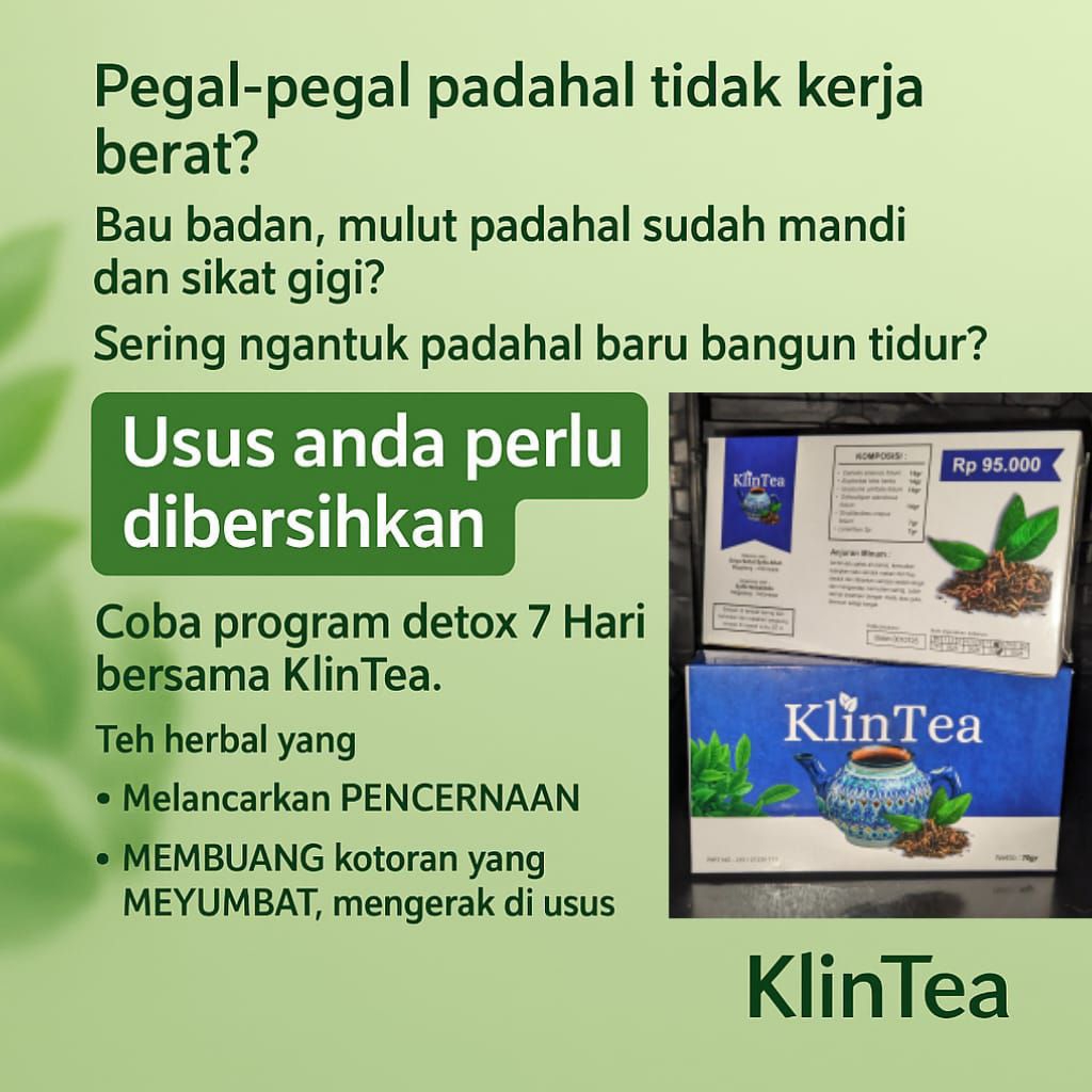 

Klintea Klin Tea teh diet teh hijau dan herbal khusus