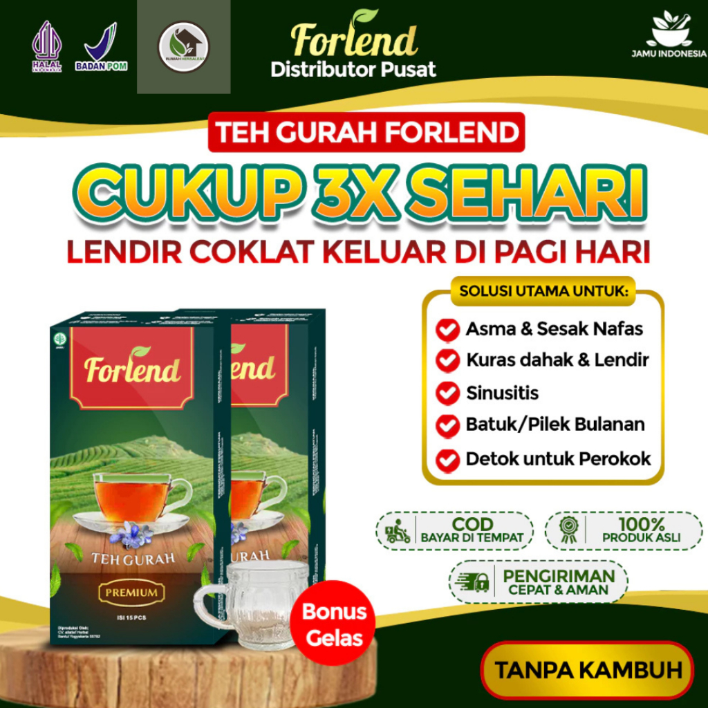 

FORLEND Atasi Asma Sesak Nafas Sinisitis, TBC, Asma Batuk Berdahak dan Lendir Rasak HALAL BPOM COD