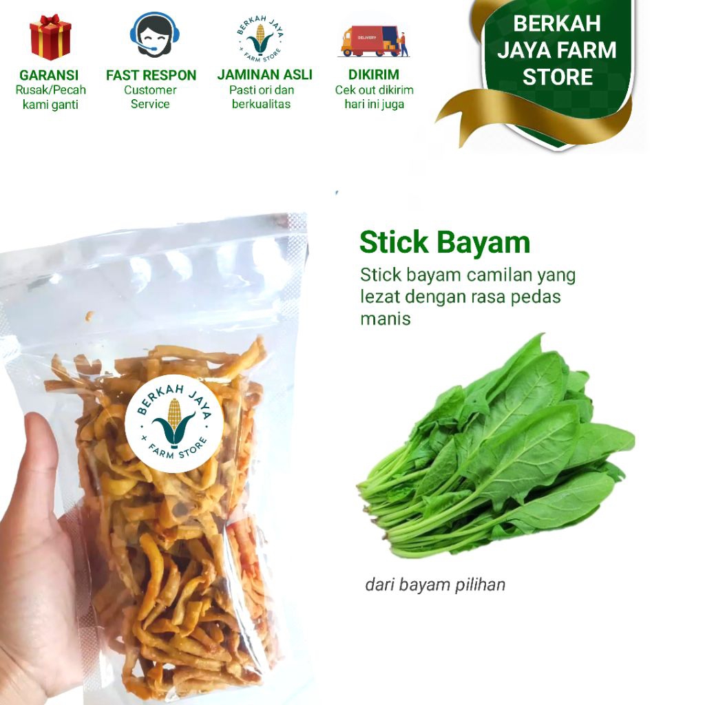 

Termurah Stick Bayam camilan pedas manis pastinya gurih dan higienis
