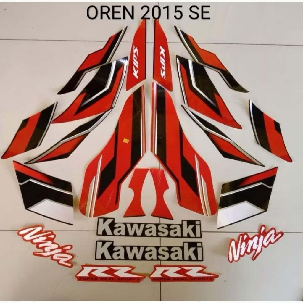 Striping Sticker Original List Body Ninja RR SE 2015 Merah Hitam