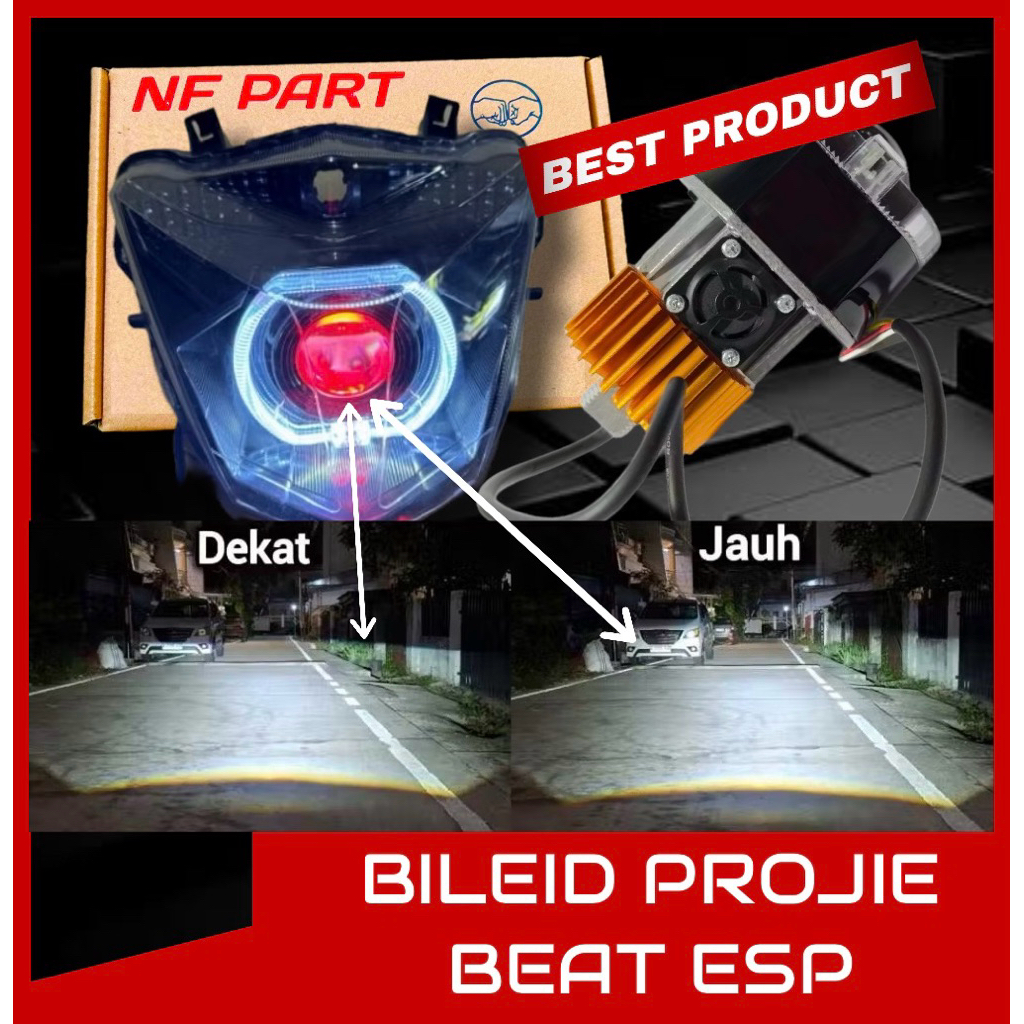 LAMPU BILED PROJIE BEAT 2017-2019 paket tinggal pasang SUPER TERANG