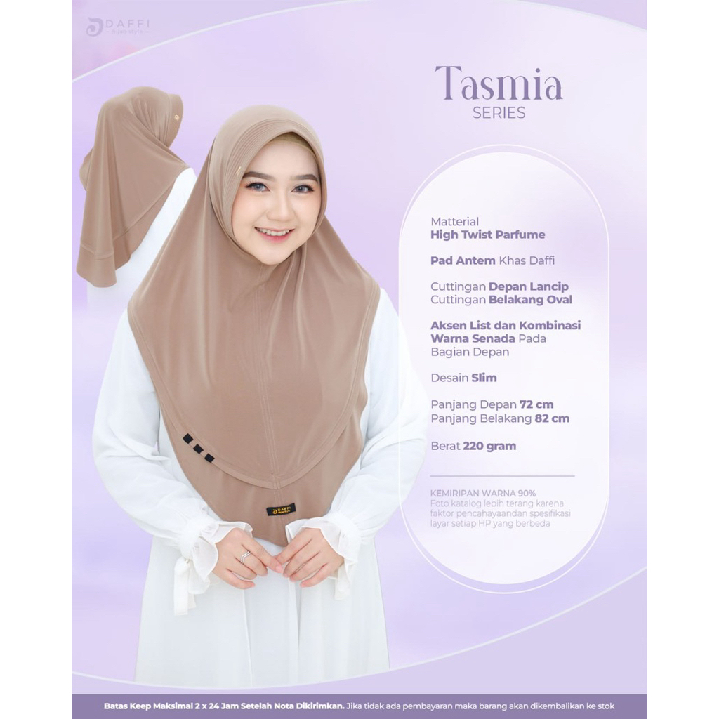 [ORIGINAL DAFFI] ~ BERGO TASMIA / HIJAB JERSEY CUTTING V CANTIK / BERGO JERSEY CANTIK