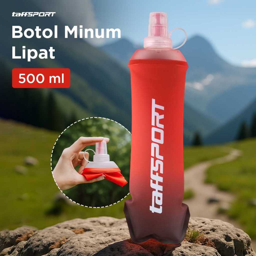 TaffSPORT Botol Minum Soft Flask 500ml Botol Air Minum Lipat Lari Trail Running BPA Free