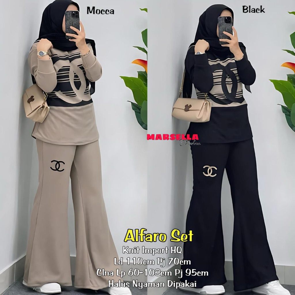 Alfaro Set || Bahan Knit Import || Original Marsella