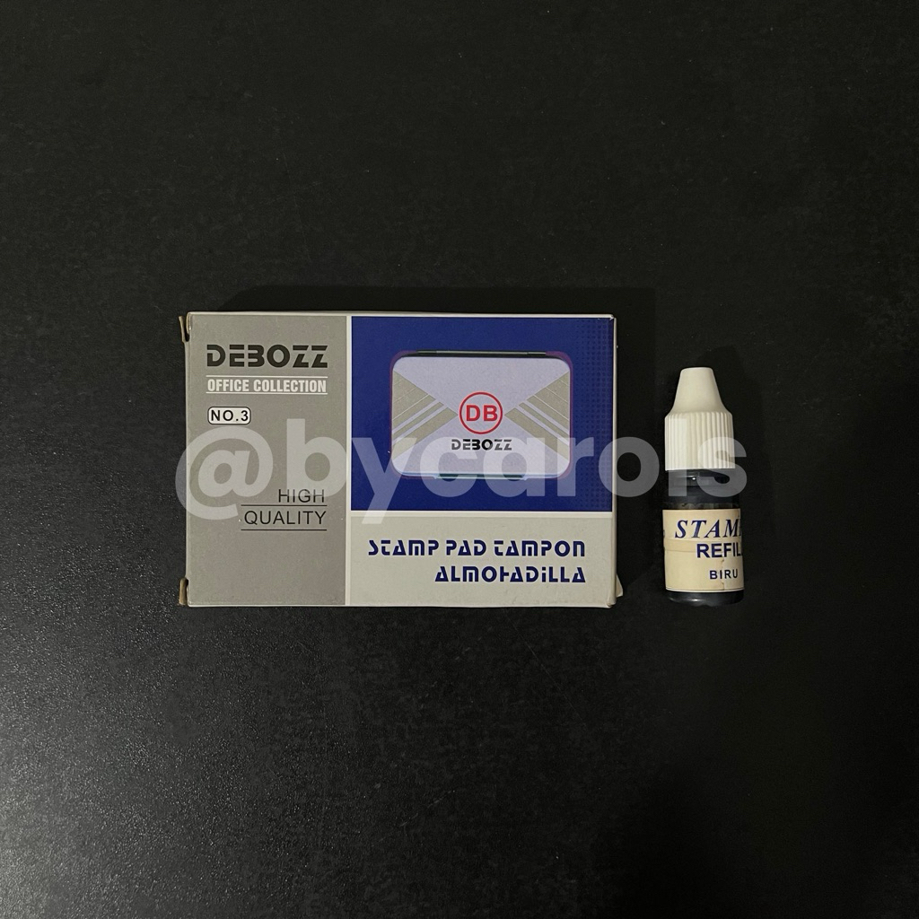 DEBOZZ STAMP PAD NO.3 TINTA REFILL STAMP INSTANT BIRU 5ML