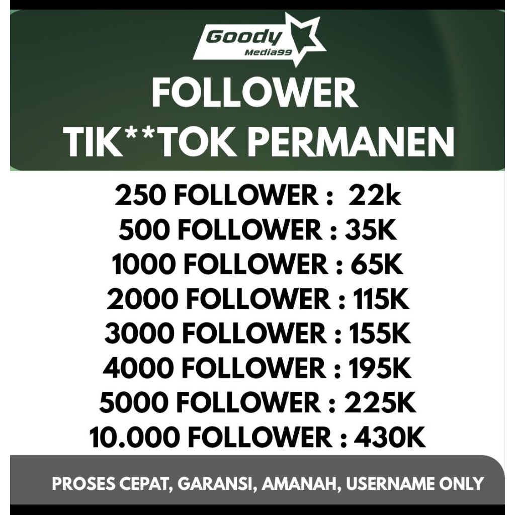 follower Tiktok Permanen Murah Banget