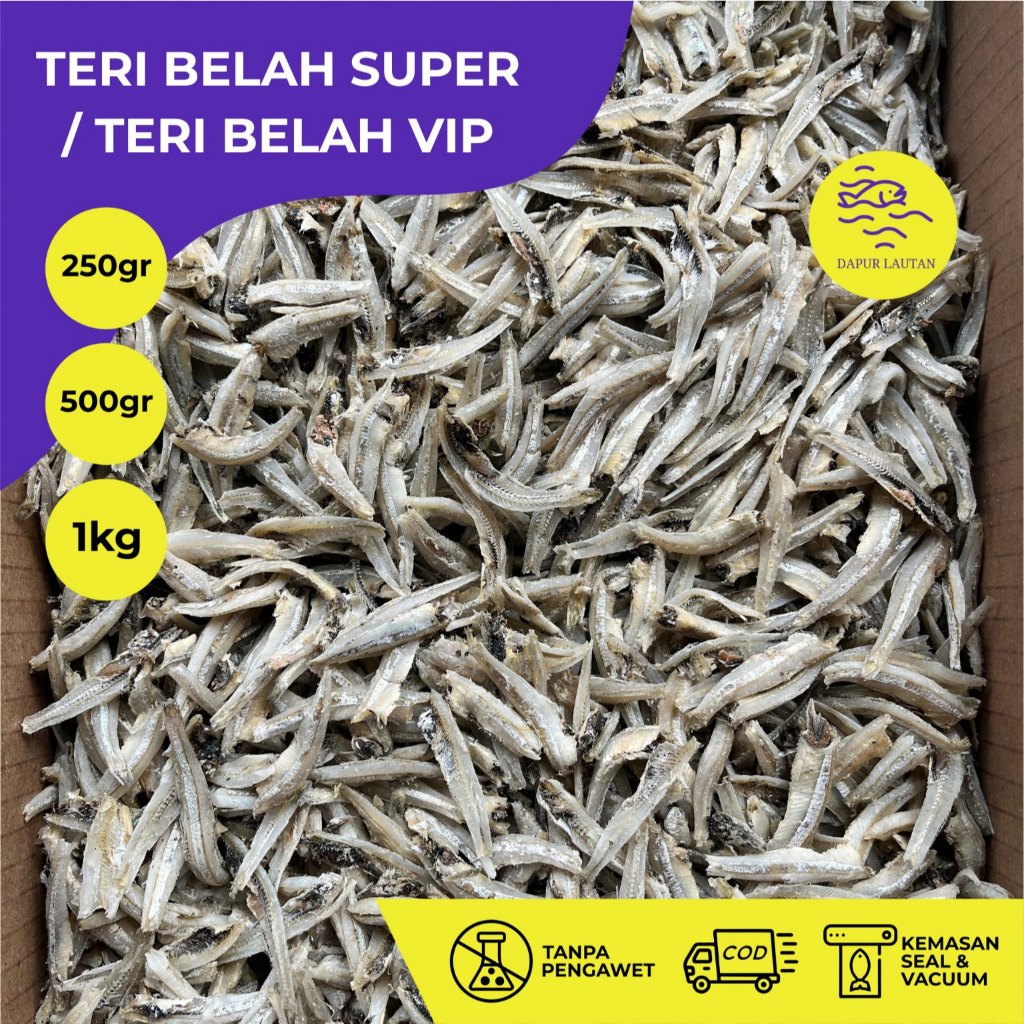 

Ikan Teri Belah Super Teri Belah VIP Berat 250gr, 500gr, & 1 KG.