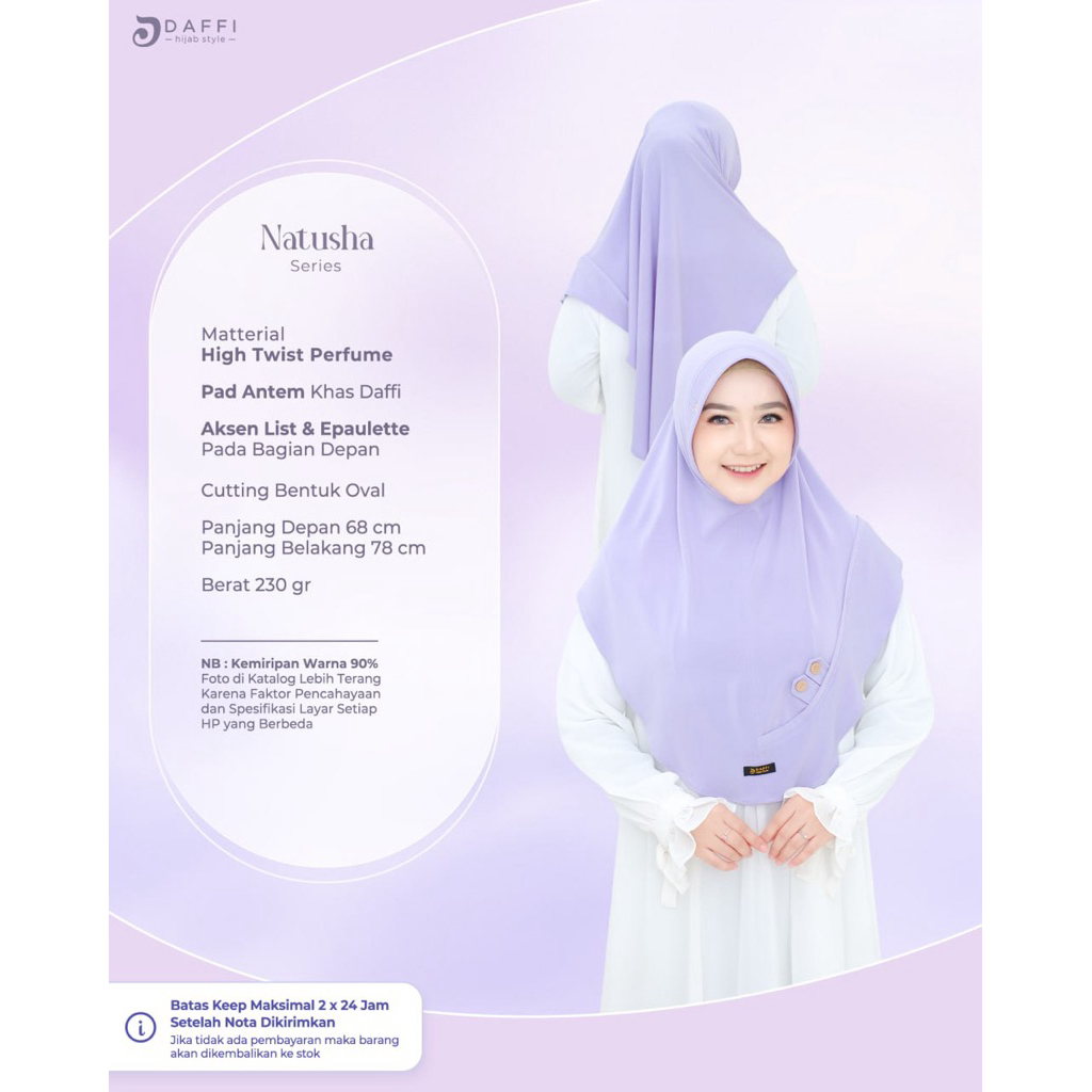 [ORIGINAL DAFFI] ~ BERGO NATUSHA / BERGO JERSEY OVAL / HIJAB JERSEY CANTIK CUTTING OVAL TUTUP DADA