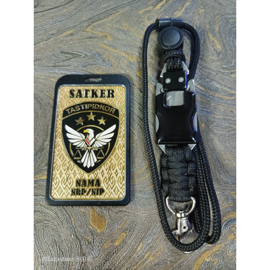 

plat lencana id card holder lanyard custom logo tastipidkor polri baru