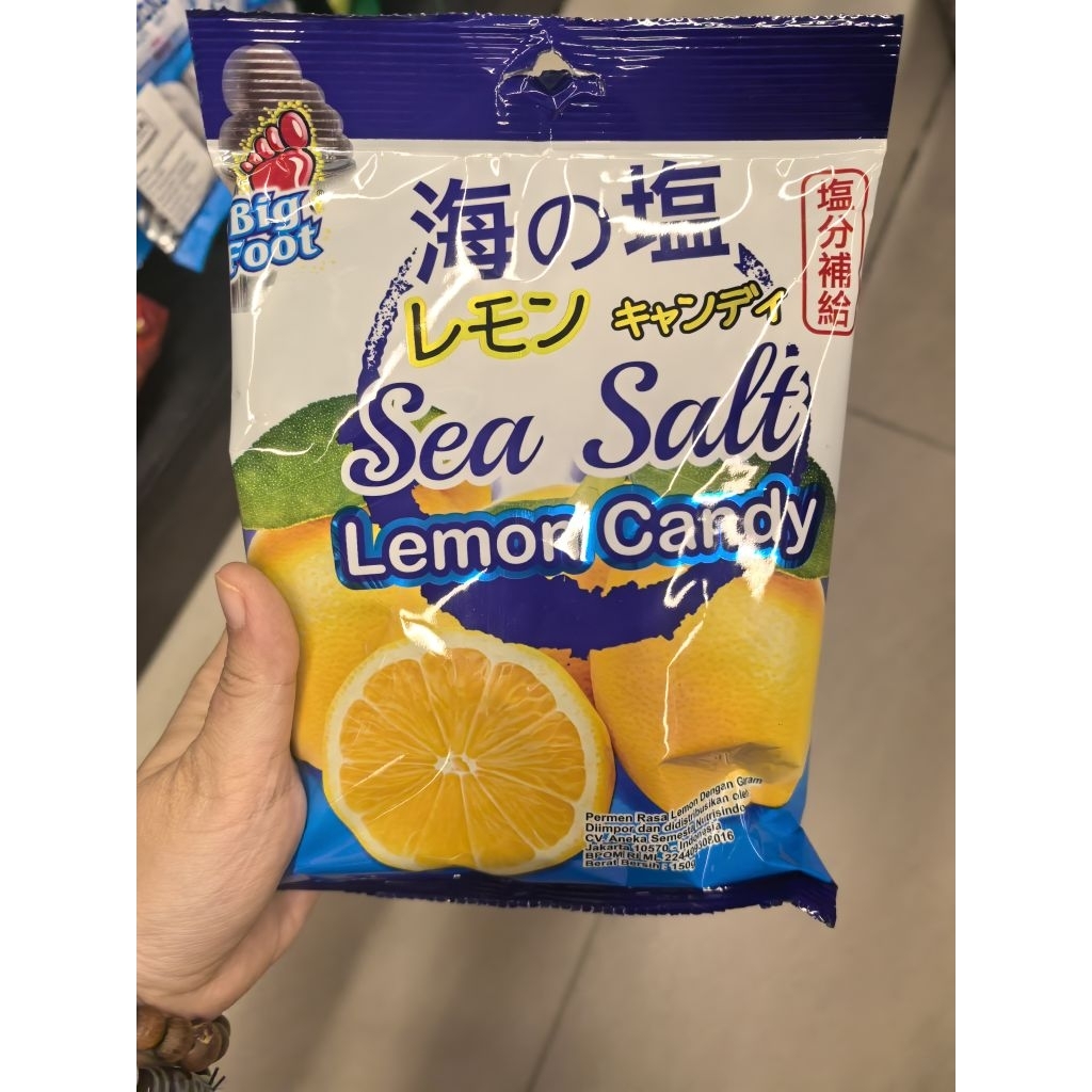 

BIG FOOT SEA SALT LEMON CANDY 150GR. PERMEN LEMON. CANDY LEMON.