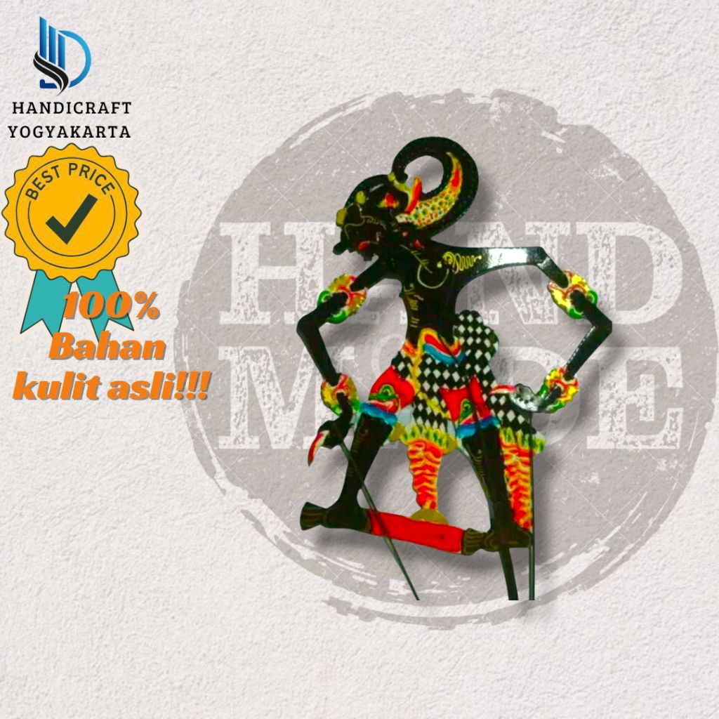Wayang Kulit Asli WERKUDARA BIMA Hitam -+45cm