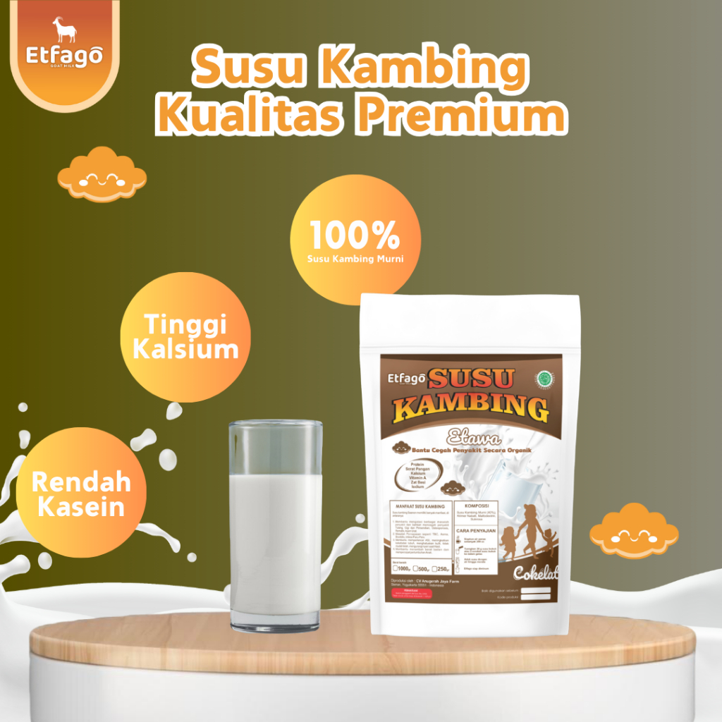 

Susu Kambing Etawa Bubuk Halal Rasa Cokelat Baik Untuk Nutrisi Harian Anak - Garansi Uang Kembali