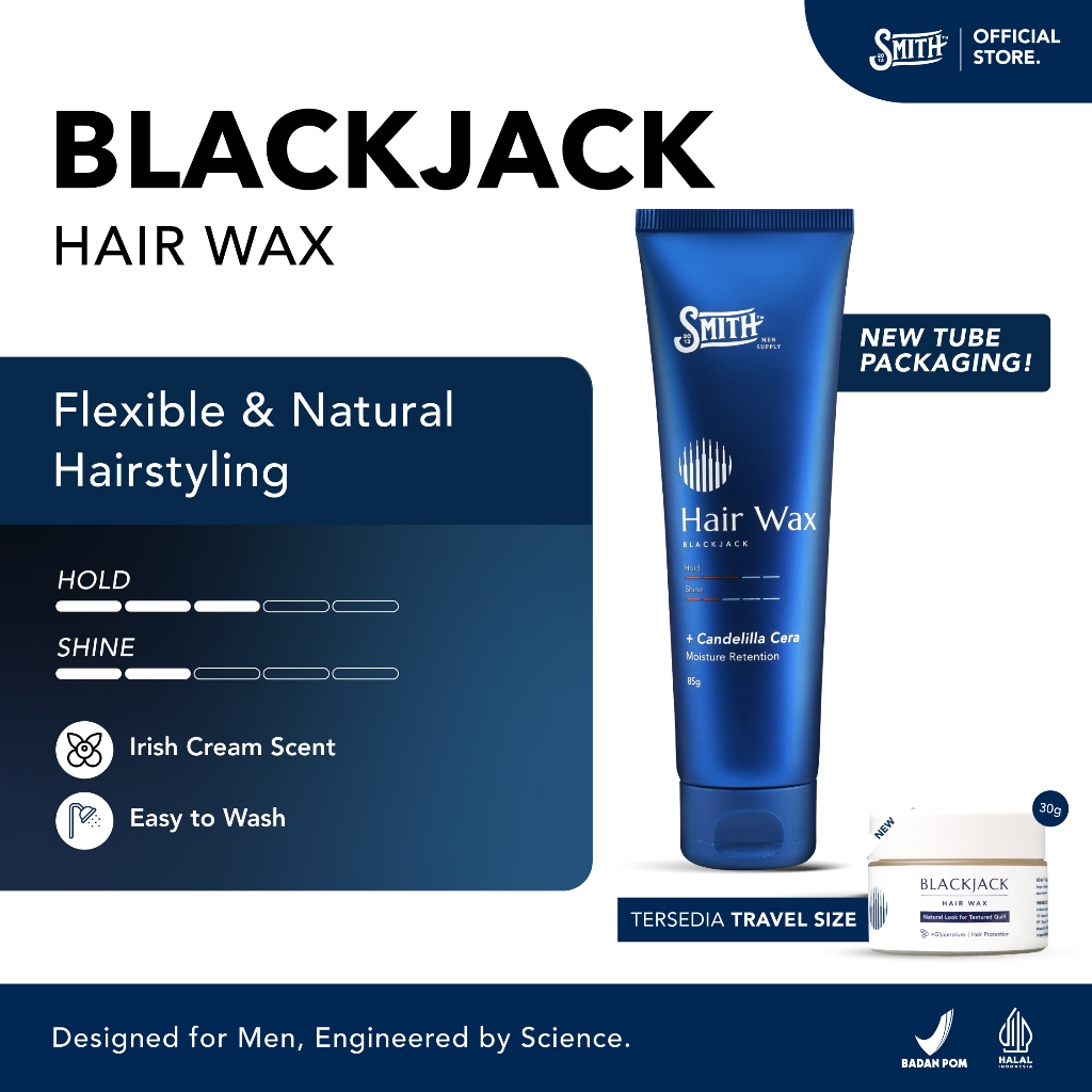 Smith Men Supply - Blackjack - Premium Hair Wax 85gr | Wax Rambut | Hair Wax | Wax Hair Styling | Mi