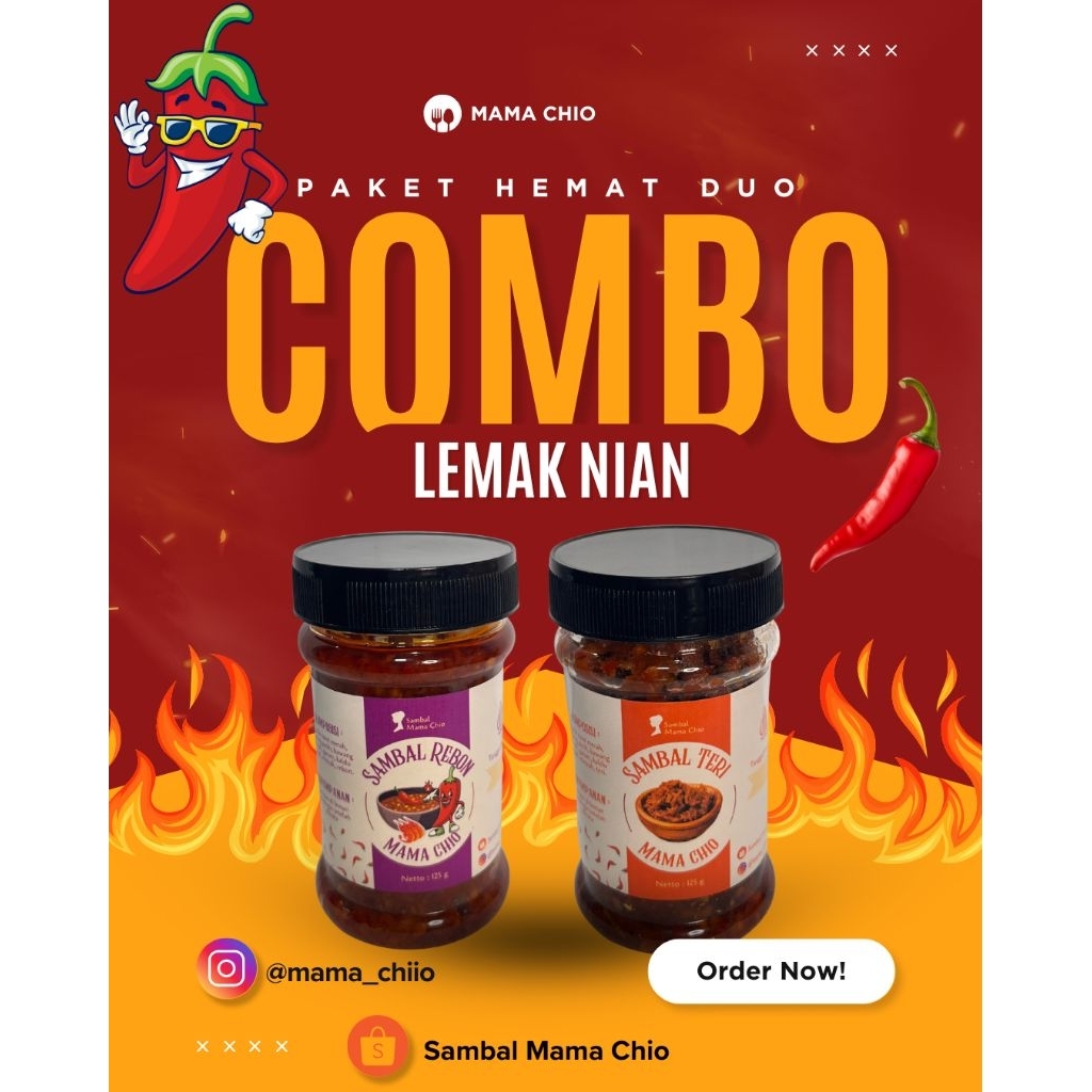 

DUO COMBO |PAKET HEMAT 2 VARIAN SAMBAL MAMA CHIO