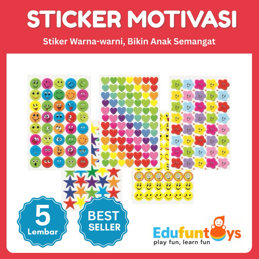 

[EDUFUNTOYS] Stiker Bintang Reward Anak | Sticker Motivasi Good Job Perfect Star
