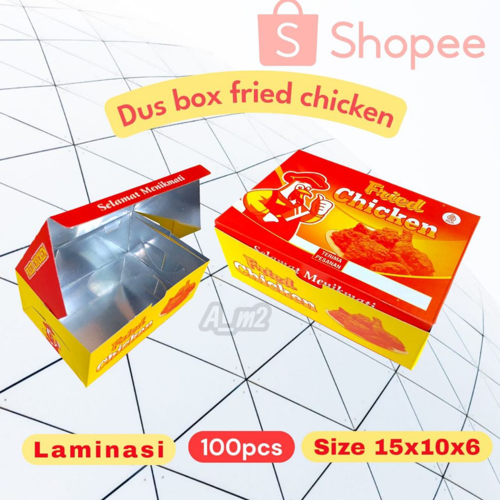 

@100pcs box dus fried chicken laminasi full warna size M