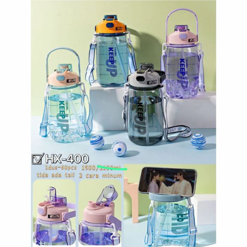 BOTOL MINUM KLIK KEEP UP 1500ml BOTOL AIR MINUM 1500ML + TALI