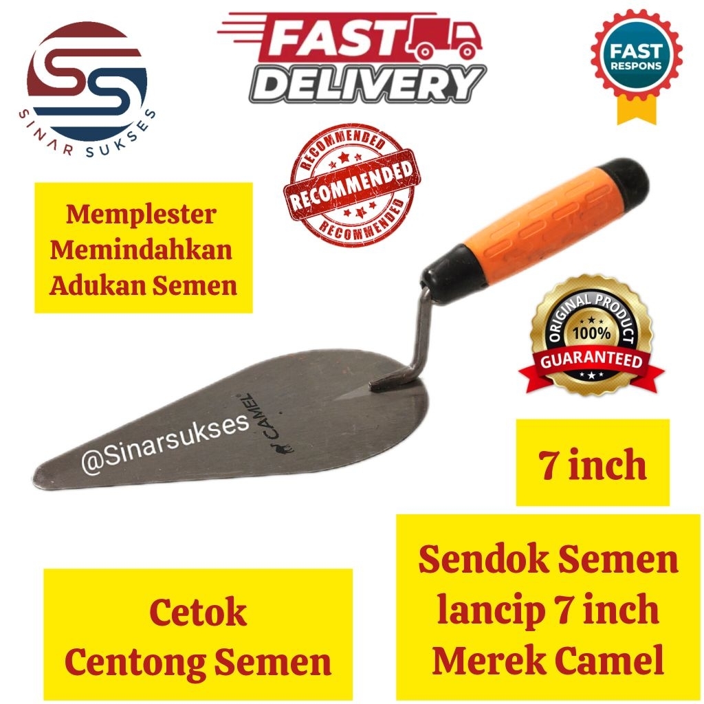 Sendok Semen Lancip 7 inch Merek Camel / Cetok Semen/ Centong Semen/ Sendok Semen Kecil/ Sendok Seme