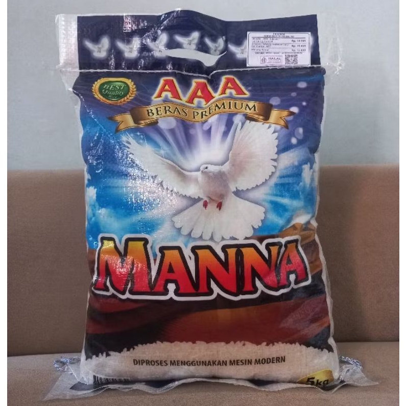 

Beras MANNA Premium AAA 5kg - Kualitas Super, Pulen & Enak