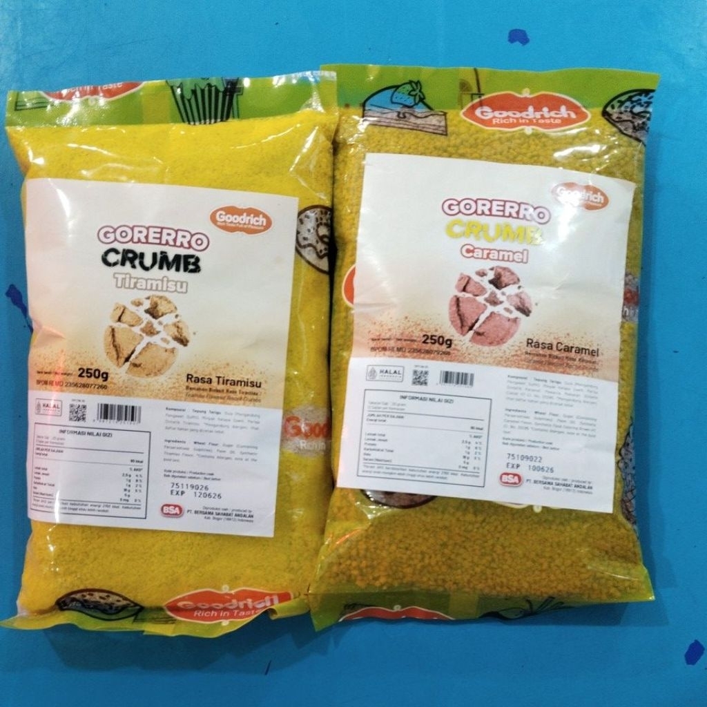 

Goodrich Gorerro Crumb Remahan biskuit/ Topping kemasan 250gr
