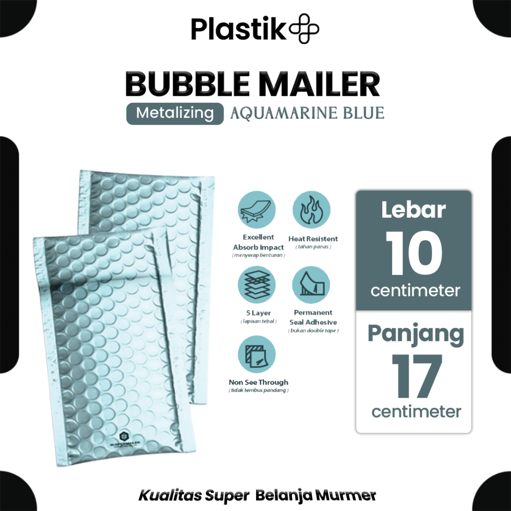 

AMPLOP BUBBLE MURAH|BUBBLE MAILER|BUBBLE PACKING LIGHT BLUE METAL 10x17