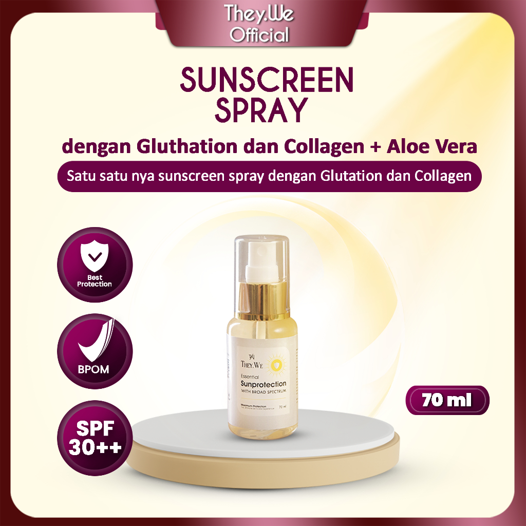 They.We Sunscreen Spray Wajah 70ML SPF30 PA+++  Serum Sunscreen Skin Barrier Protect Sinar UV Glow