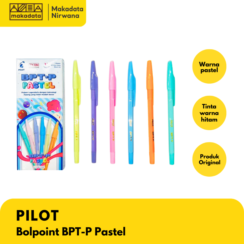 

BOLPOINT / BOLPEN / PULPEN PILOT BPT-P PASTEL (1 PACK) MURAH