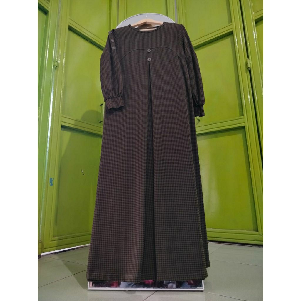GAMIS WANITA MOTIF KOTAK_GAMIS KEKINIAN_GAMIS DEWASA_GAMIS  KOTAK