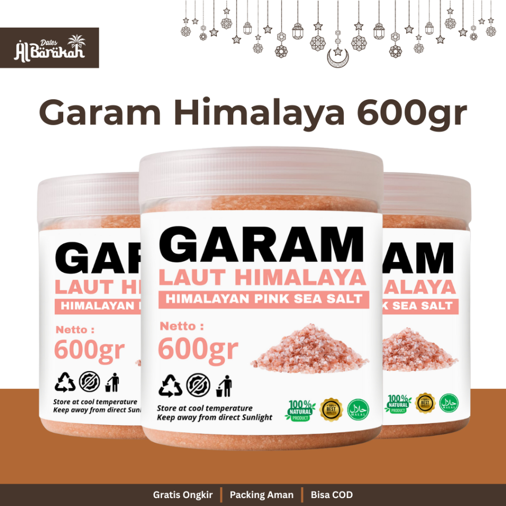 

Garam Himalaya Premium Himalayan Pink Sea Salt Kemasan 600gr Original