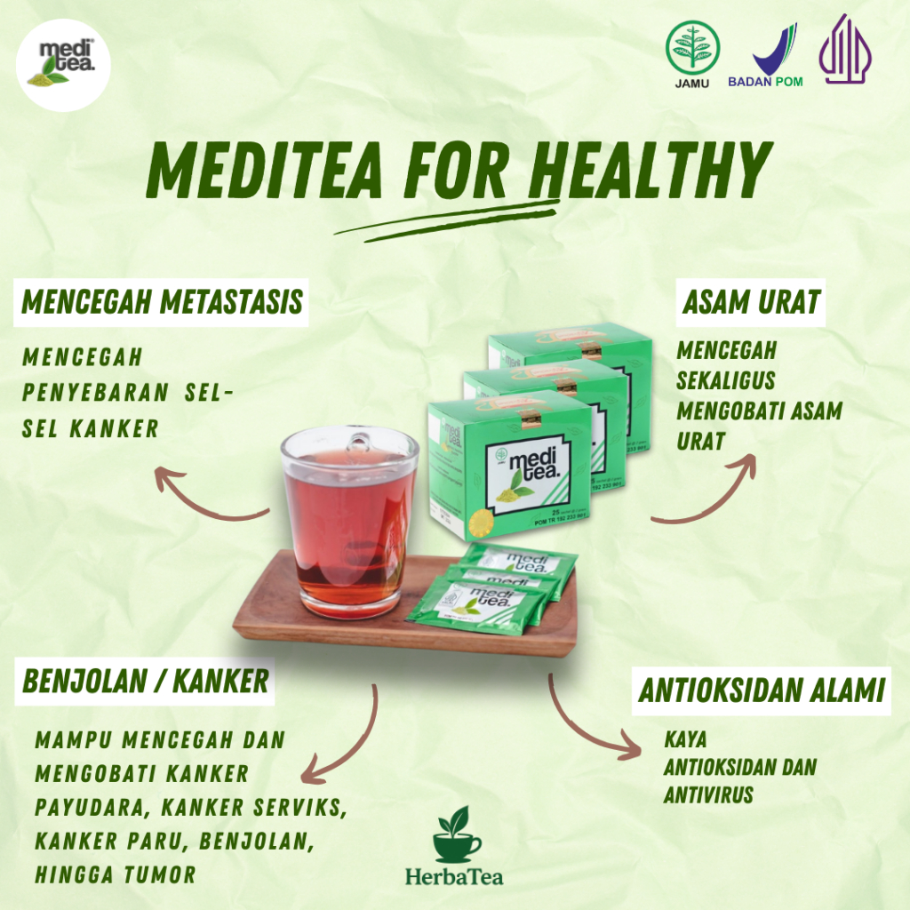 

Paket 3 Box Meditea Teh Hijau Obat Kanker Herbal Antioksidan
