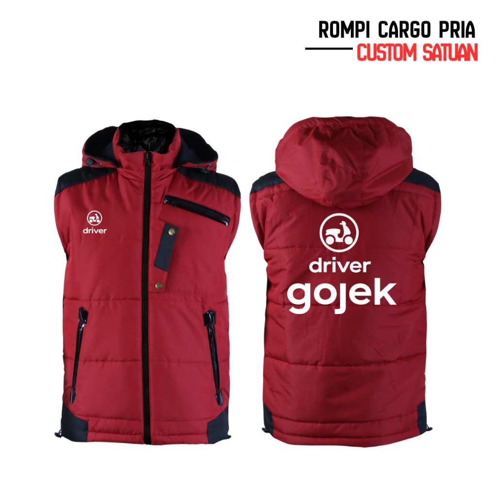 Custom Rompi Gojek Vest Motor Bodyprotector Hoodie Wf