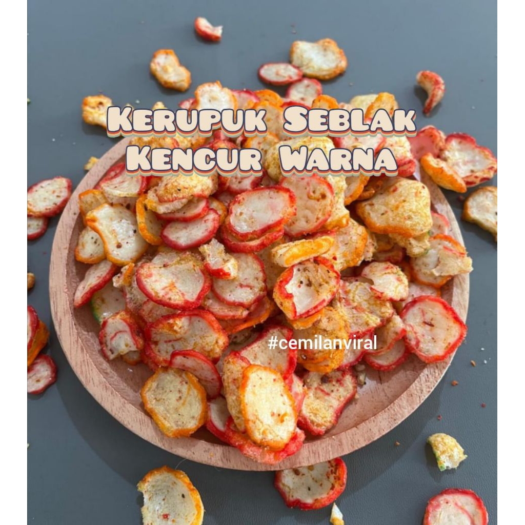 

Cemilan Viral Kerupuk Seblak Kencur Warna Kriuk Renyah Pedas Krupuk Food Snack